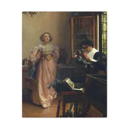 Laura Alma-Tadema (1852-1909) The Persistent Reader - Canvas Wall Art 16″ x 20″ 1.25" - The Sticker Space