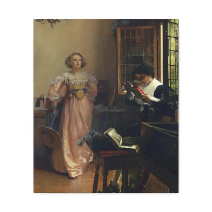 Laura Alma-Tadema (1852-1909) The Persistent Reader - Canvas Wall Art 20″ x 24″ 1.25" - The Sticker Space