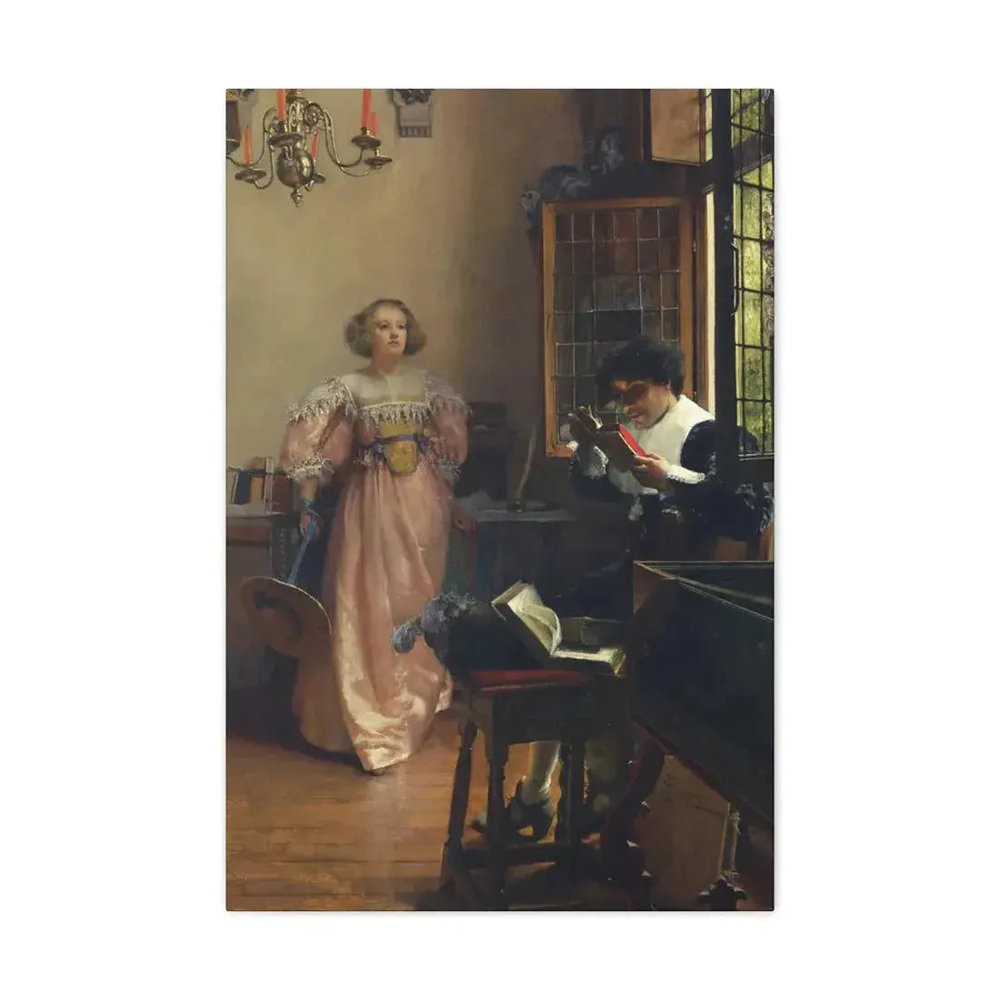 Laura Alma-Tadema (1852-1909) The Persistent Reader - Canvas Wall Art 20″ x 30″ 1.25" - The Sticker Space