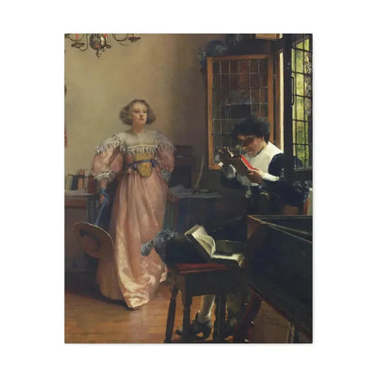 Laura Alma-Tadema (1852-1909) The Persistent Reader - Canvas Wall Art 24″ x 30″ 1.25" - The Sticker Space