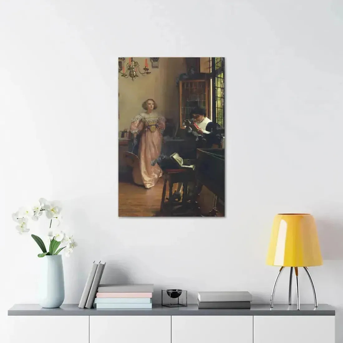 Laura Alma-Tadema (1852-1909) The Persistent Reader - Canvas Wall Art - The Sticker Space