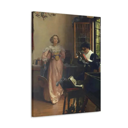 Laura Alma-Tadema (1852-1909) The Persistent Reader - Canvas Wall Art - The Sticker Space