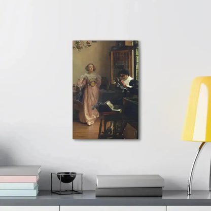 Laura Alma-Tadema (1852-1909) The Persistent Reader - Canvas Wall Art - The Sticker Space