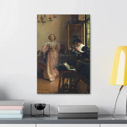 Laura Alma-Tadema (1852-1909) The Persistent Reader - Canvas Wall Art - The Sticker Space