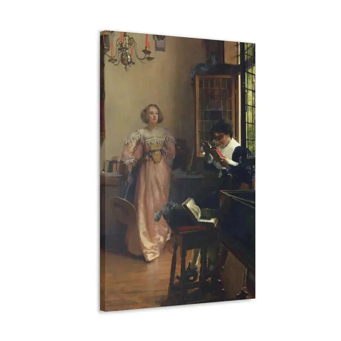 Laura Alma-Tadema (1852-1909) The Persistent Reader - Canvas Wall Art - The Sticker Space