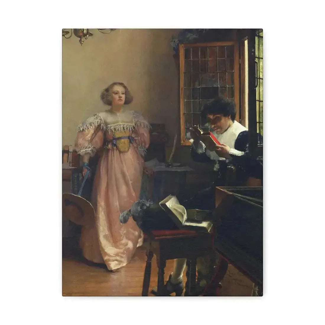 Laura Alma-Tadema (1852-1909) The Persistent Reader - Canvas Wall Art - The Sticker Space