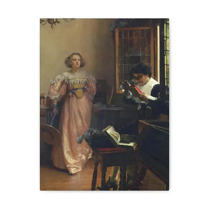 Laura Alma-Tadema (1852-1909) The Persistent Reader - Canvas Wall Art - The Sticker Space