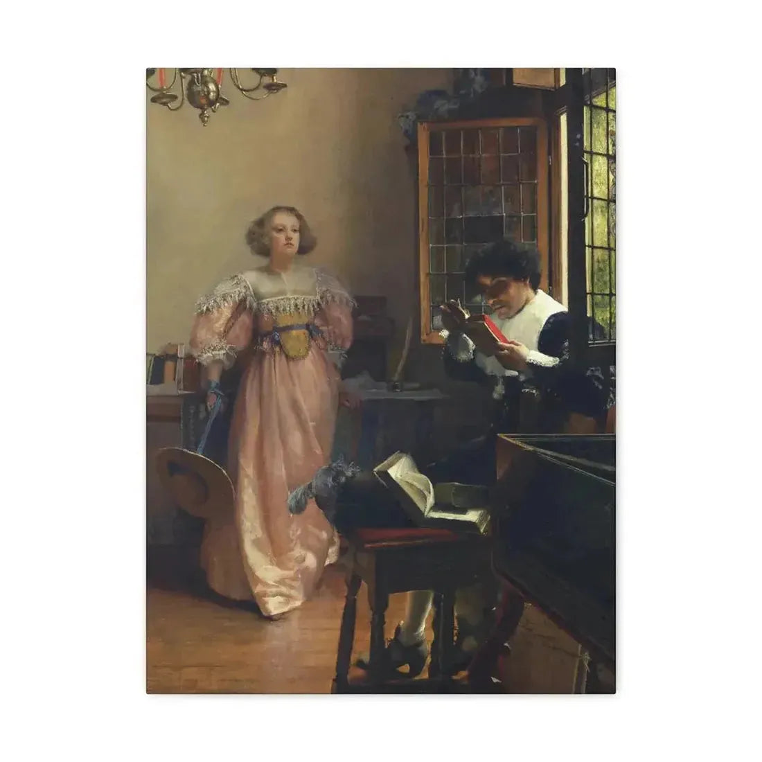 Laura Alma-Tadema (1852-1909) The Persistent Reader - Canvas Wall Art - The Sticker Space