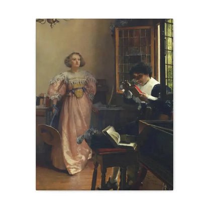 Laura Alma-Tadema (1852-1909) The Persistent Reader - Canvas Wall Art - The Sticker Space
