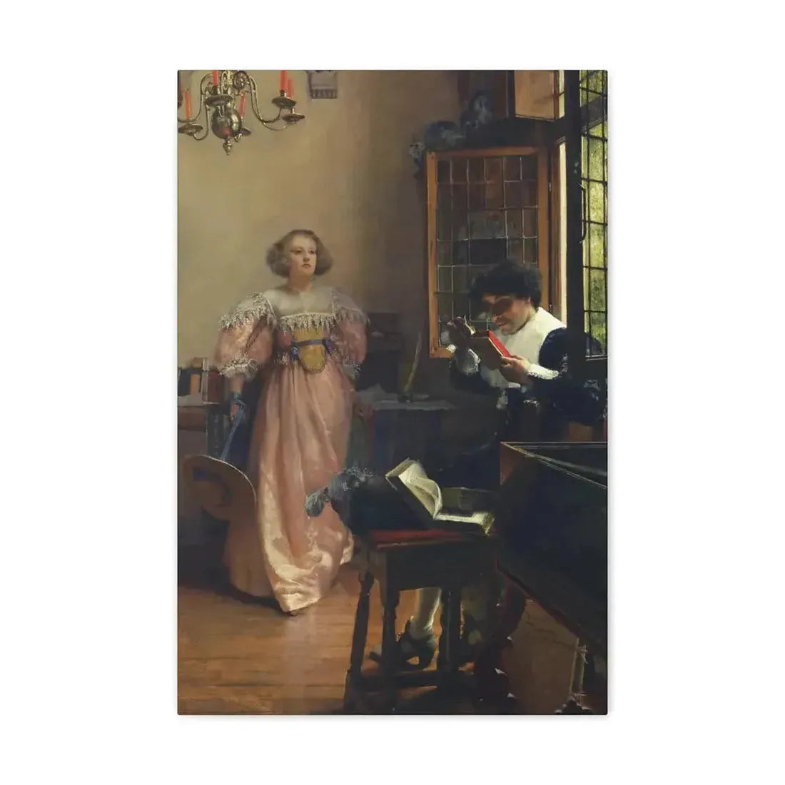 Laura Alma-Tadema (1852-1909) The Persistent Reader - Canvas Wall Art - The Sticker Space