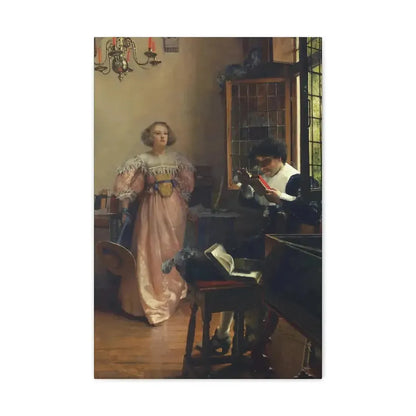 Laura Alma-Tadema (1852-1909) The Persistent Reader - Canvas Wall Art - The Sticker Space