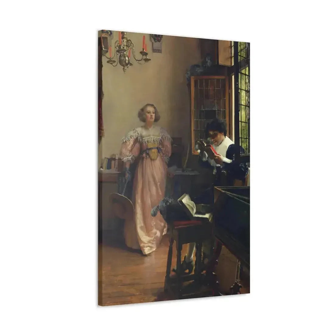 Laura Alma-Tadema (1852-1909) The Persistent Reader - Canvas Wall Art - The Sticker Space