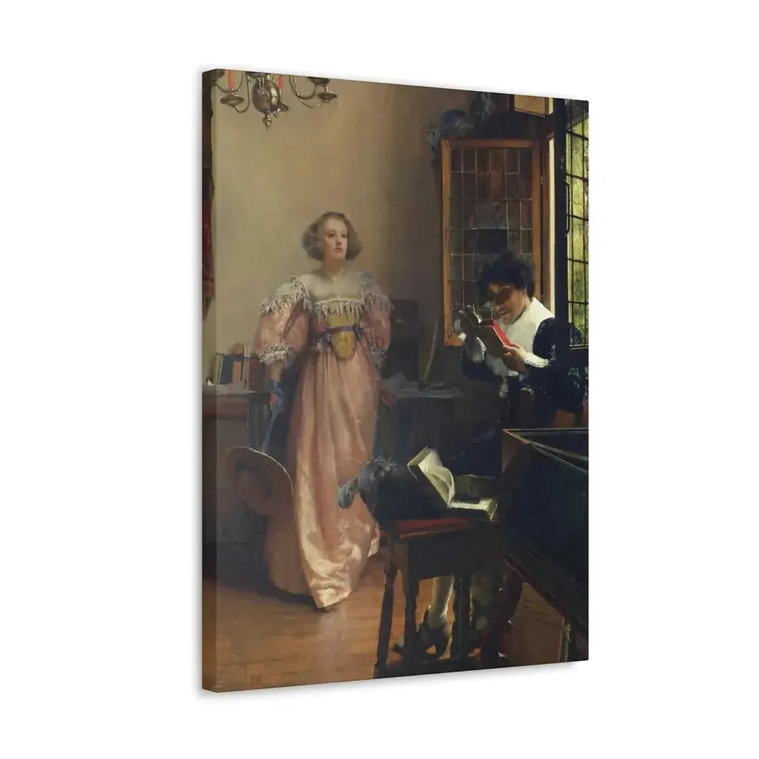 Laura Alma-Tadema (1852-1909) The Persistent Reader - Canvas Wall Art - The Sticker Space