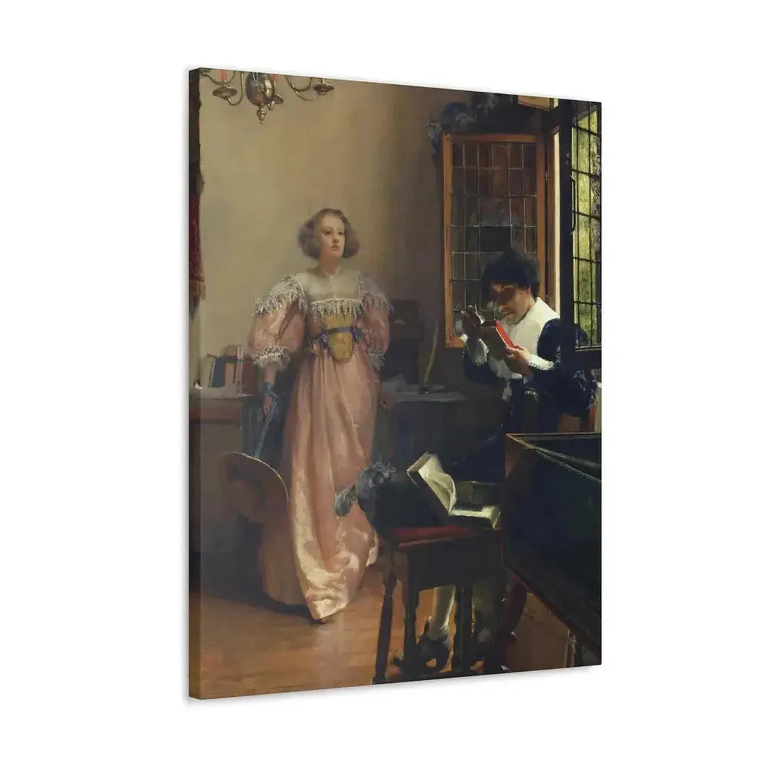 Laura Alma-Tadema (1852-1909) The Persistent Reader - Canvas Wall Art - The Sticker Space