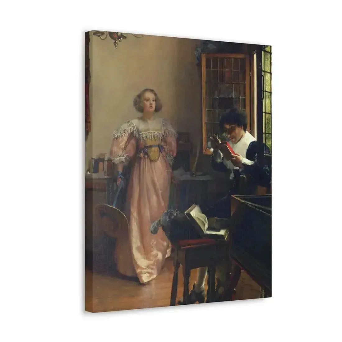 Laura Alma-Tadema (1852-1909) The Persistent Reader - Canvas Wall Art - The Sticker Space