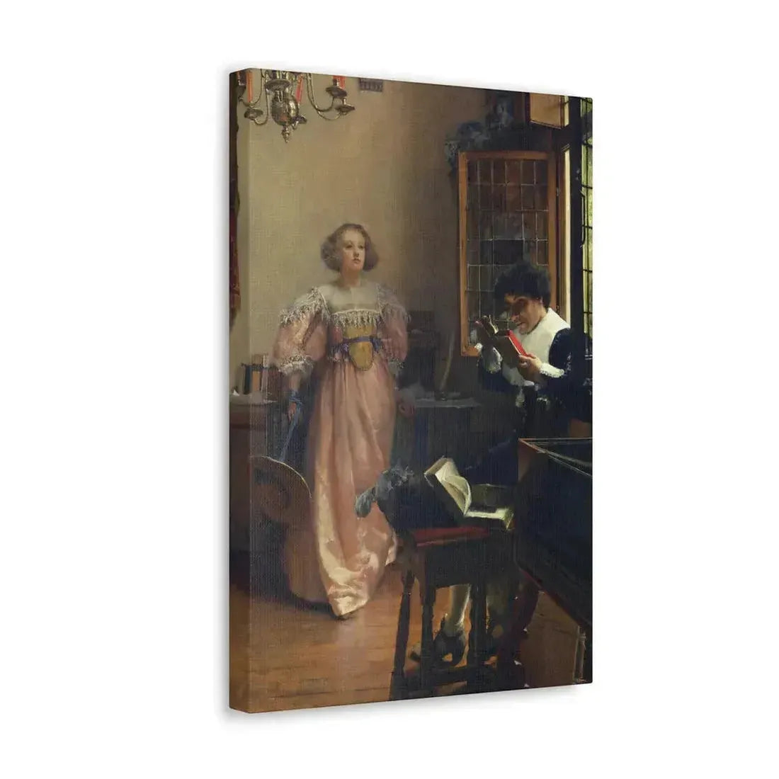 Laura Alma-Tadema (1852-1909) The Persistent Reader - Canvas Wall Art - The Sticker Space