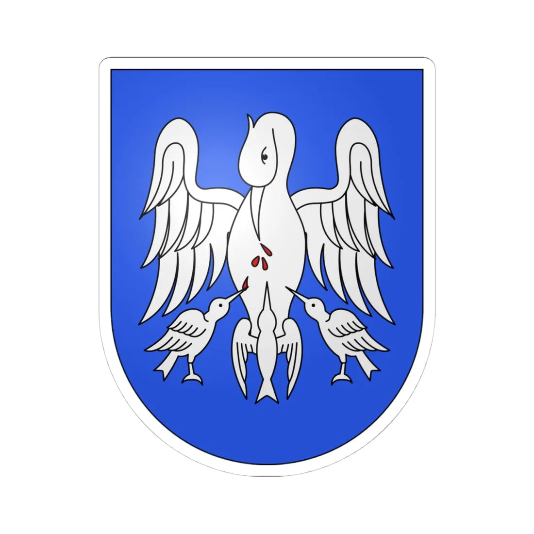 Lavertezzo-coat of arms (Switzerland) (Coat of Arms) STICKER Vinyl Kiss-Cut Decal 4 Inch White - The Sticker Space