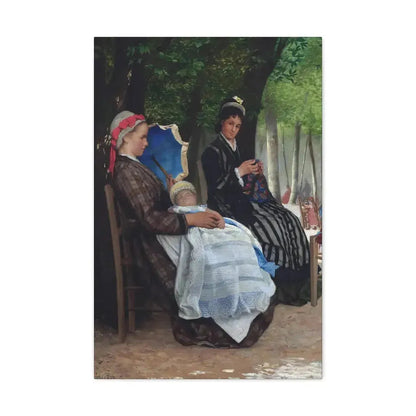 Lazare Meyer (1847-1934) A restful afternoon in the park 1878 - Canvas Wall Art 20″ x 30″ 1.25" - The Sticker Space