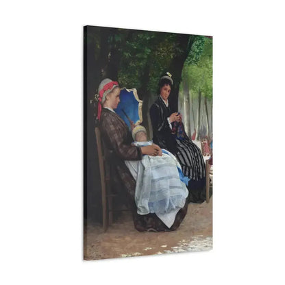 Lazare Meyer (1847-1934) A restful afternoon in the park 1878 - Canvas Wall Art - The Sticker Space