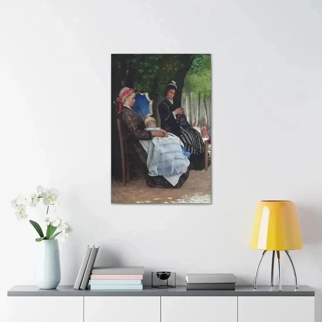 Lazare Meyer (1847-1934) A restful afternoon in the park 1878 - Canvas Wall Art - The Sticker Space