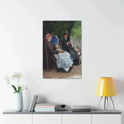 Lazare Meyer (1847-1934) A restful afternoon in the park 1878 - Canvas Wall Art - The Sticker Space