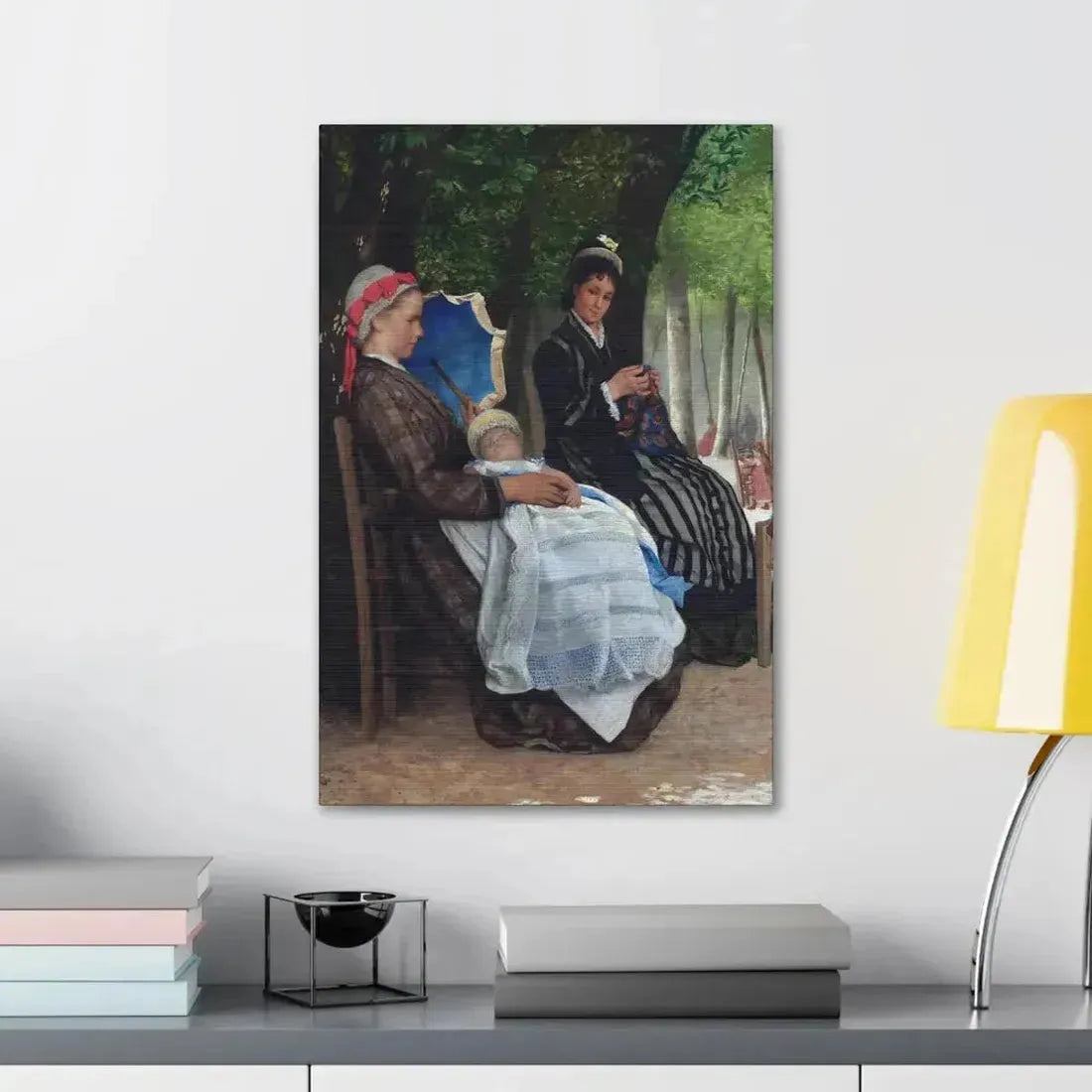 Lazare Meyer (1847-1934) A restful afternoon in the park 1878 - Canvas Wall Art - The Sticker Space