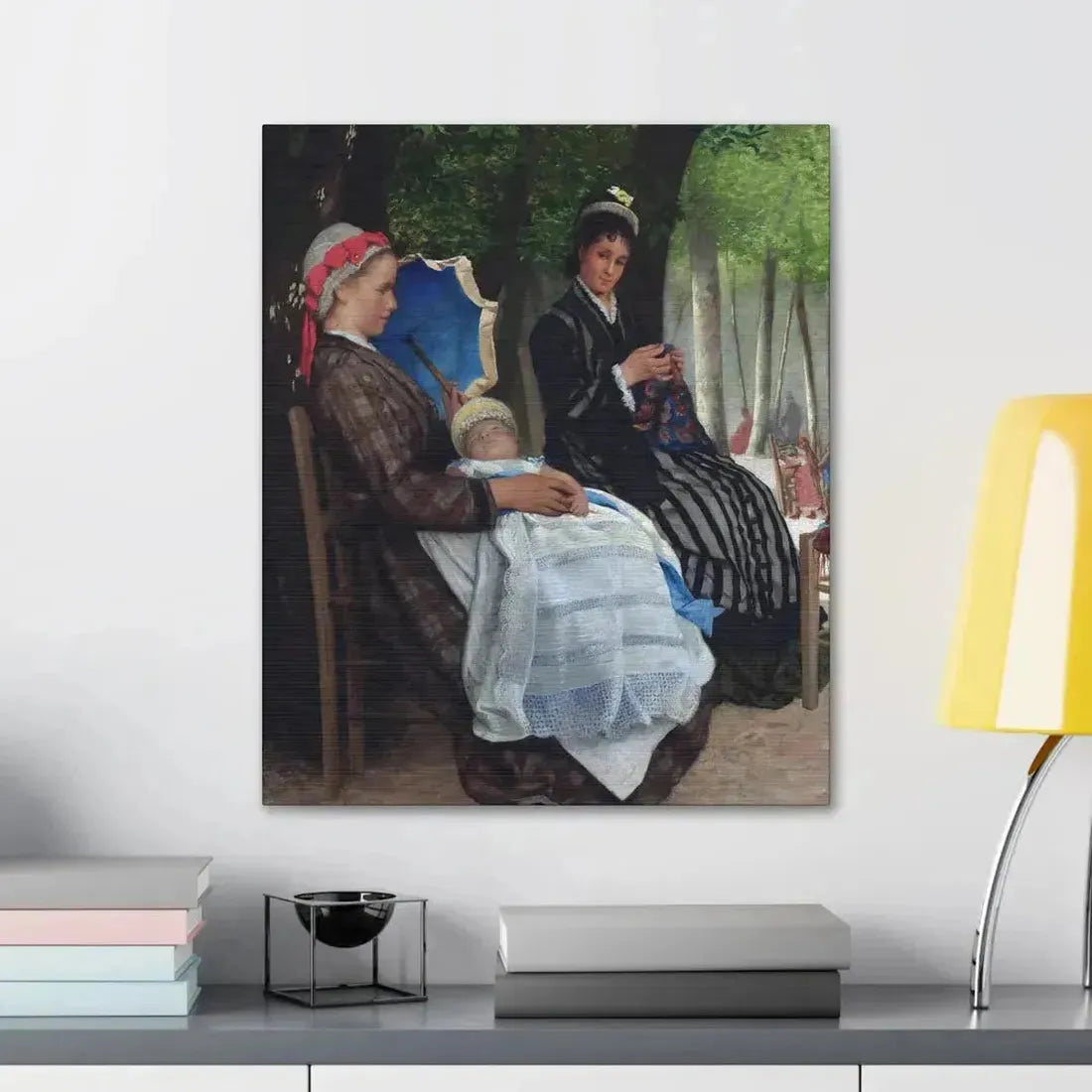 Lazare Meyer (1847-1934) A restful afternoon in the park 1878 - Canvas Wall Art - The Sticker Space