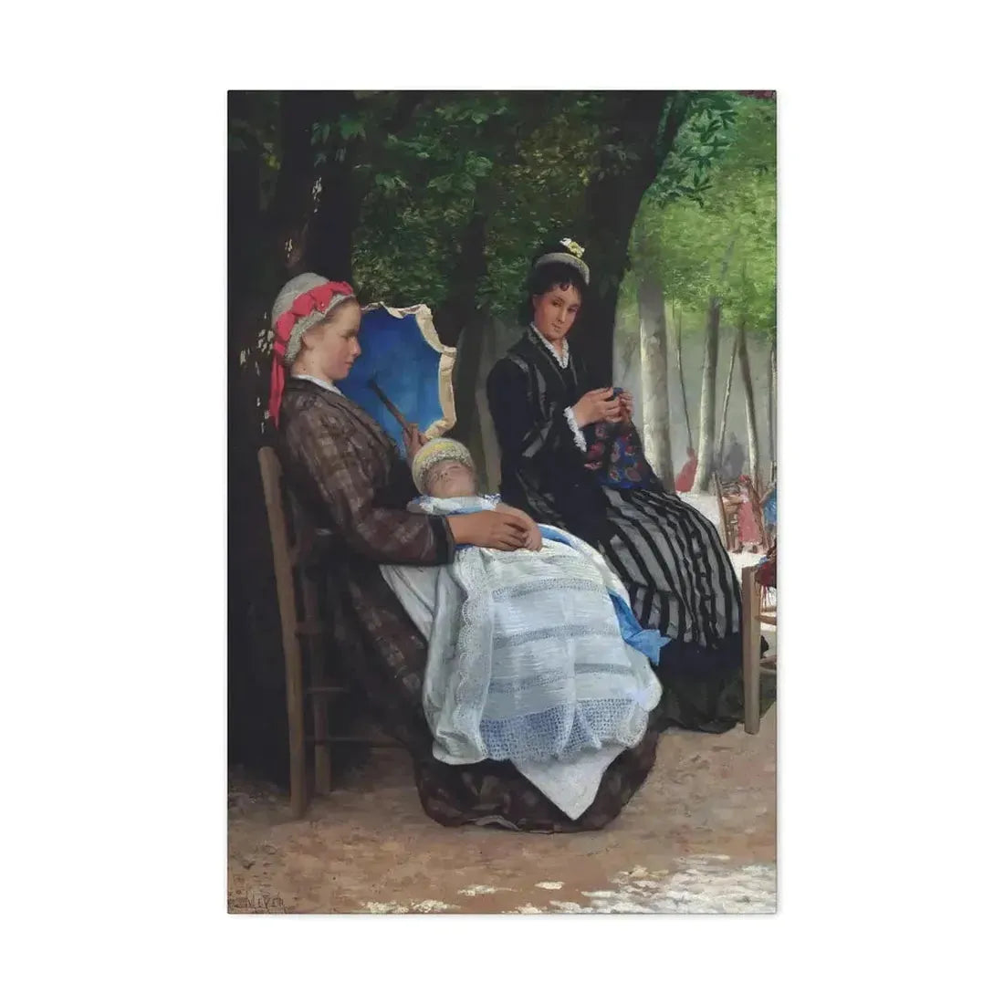 Lazare Meyer (1847-1934) A restful afternoon in the park 1878 - Canvas Wall Art - The Sticker Space