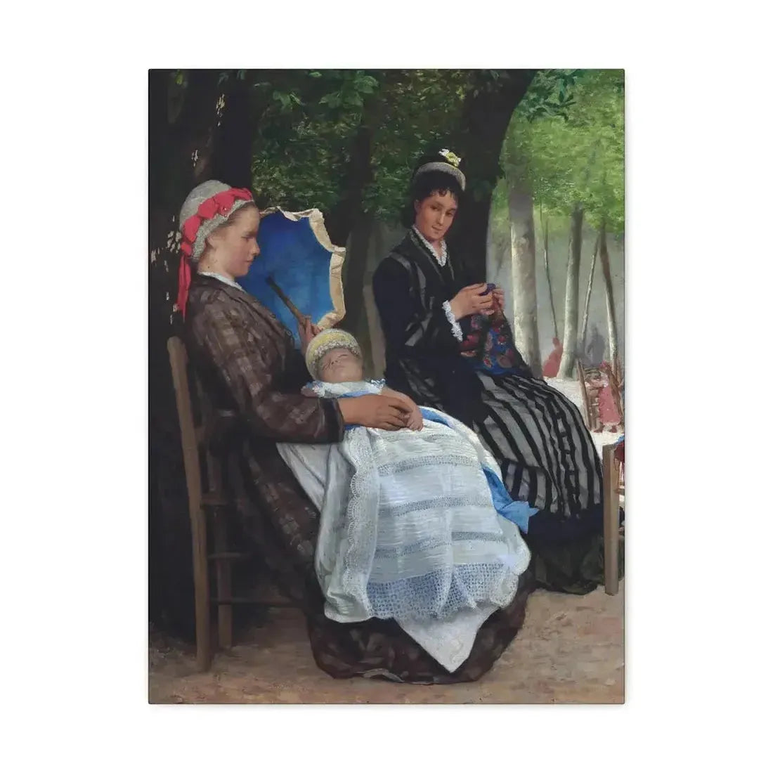 Lazare Meyer (1847-1934) A restful afternoon in the park 1878 - Canvas Wall Art - The Sticker Space