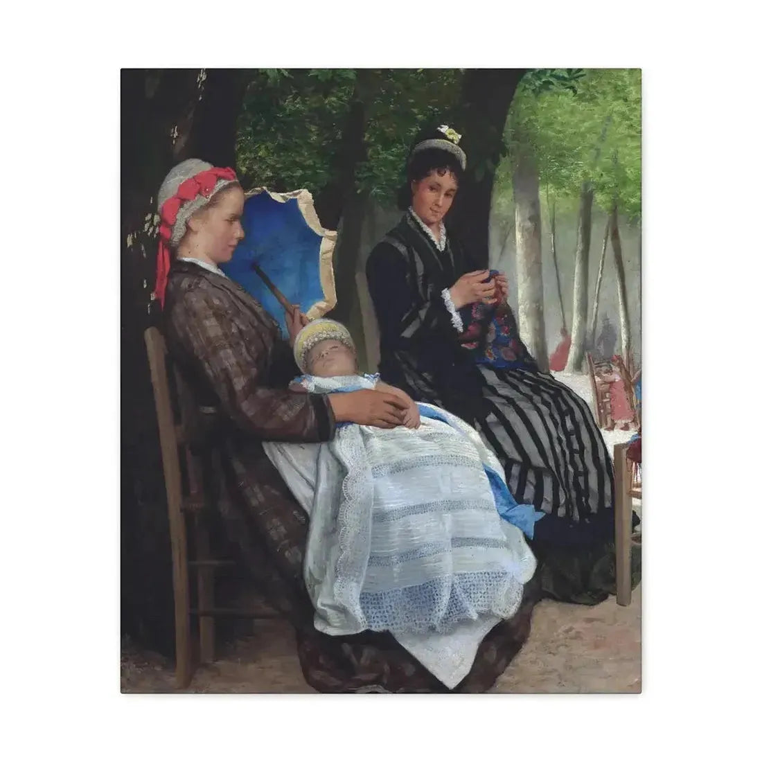 Lazare Meyer (1847-1934) A restful afternoon in the park 1878 - Canvas Wall Art - The Sticker Space