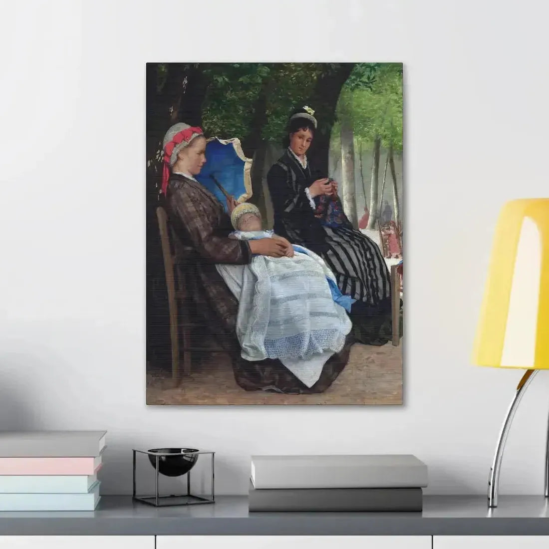 Lazare Meyer (1847-1934) A restful afternoon in the park 1878 - Canvas Wall Art - The Sticker Space