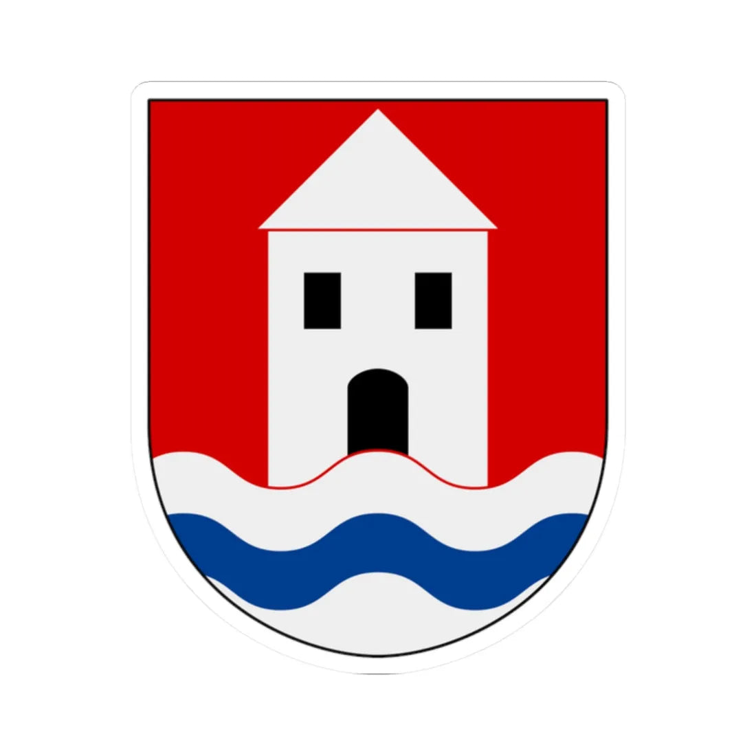 Läckö slott vapen (Sweden) (Coat of Arms) STICKER Vinyl Kiss-Cut Decal 2 Inch White - The Sticker Space