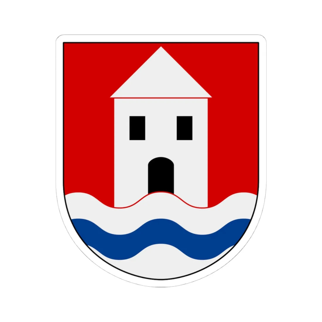 Läckö slott vapen (Sweden) (Coat of Arms) STICKER Vinyl Kiss-Cut Decal 4 Inch White - The Sticker Space