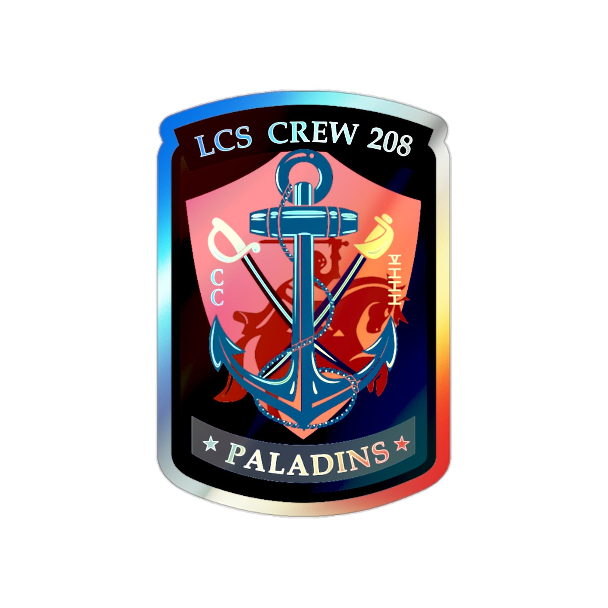 LCS CREW 208 (U.S. Navy) Holographic STICKER Die-Cut Vinyl Decal-2 Inch-The Sticker Space