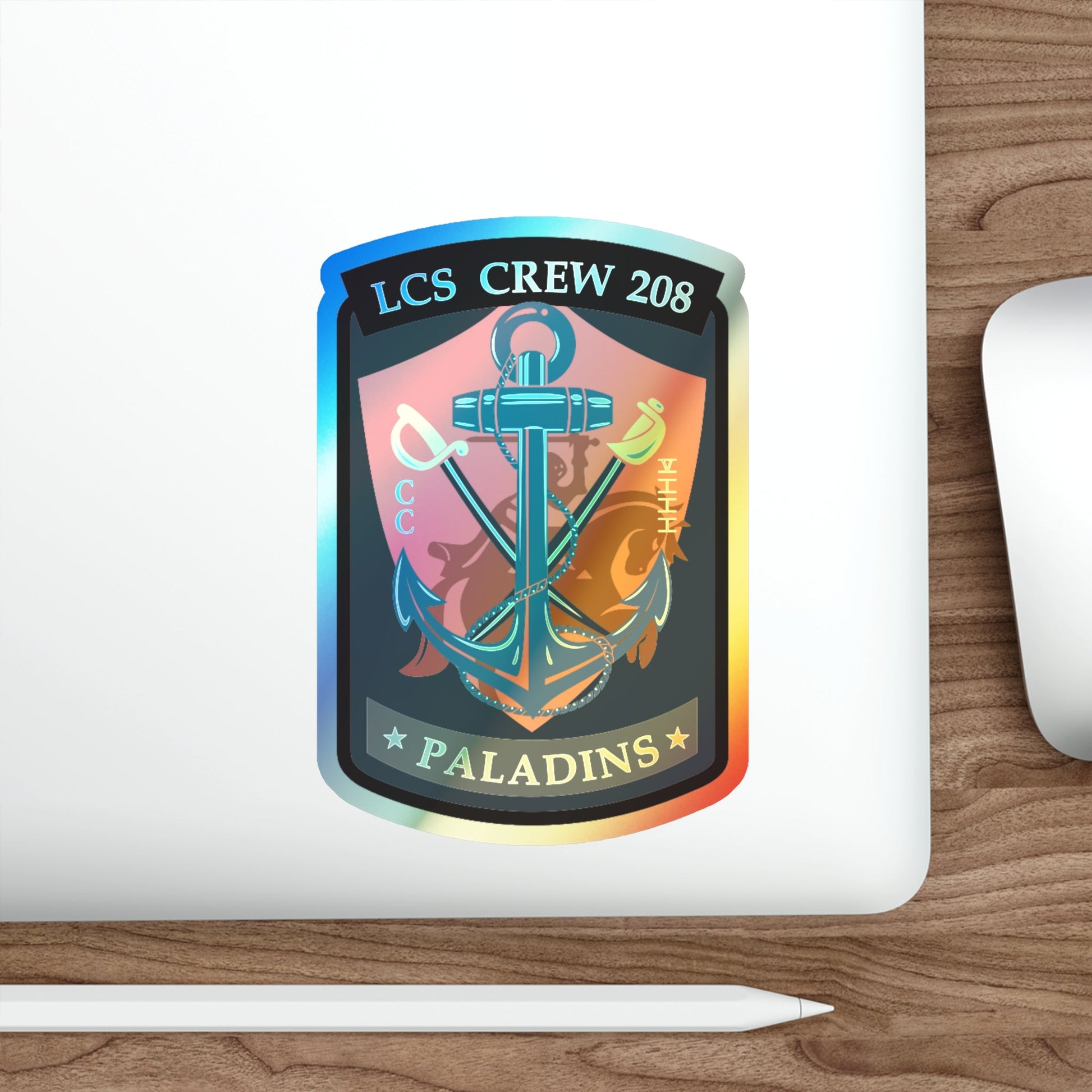 LCS CREW 208 (U.S. Navy) Holographic STICKER Die-Cut Vinyl Decal-The Sticker Space