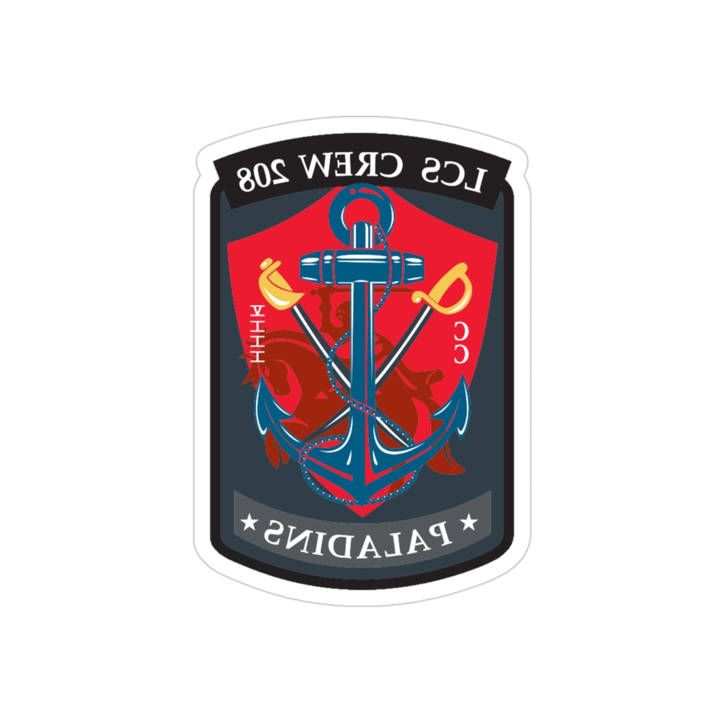 LCS CREW 208 (U.S. Navy) REVERSE PRINT Transparent STICKER-3" × 3"-The Sticker Space