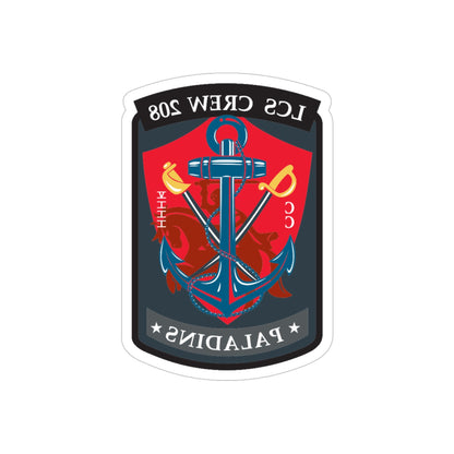 LCS CREW 208 (U.S. Navy) REVERSE PRINT Transparent STICKER-4" × 4"-The Sticker Space