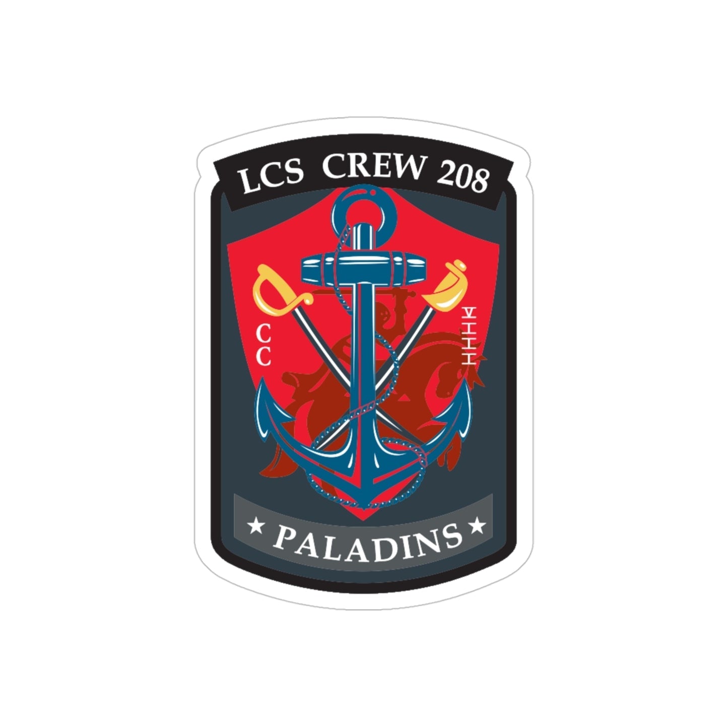 LCS CREW 208 (U.S. Navy) Transparent STICKER Die-Cut Vinyl Decal-4 Inch-The Sticker Space