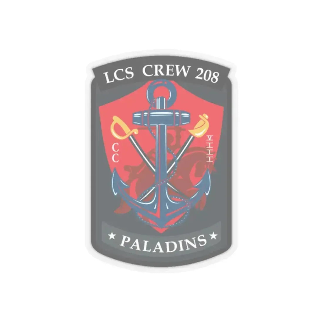 LCS CREW 208 (U.S. Navy) STICKER Vinyl Kiss-Cut Decal 2 Inch Transparent - The Sticker Space