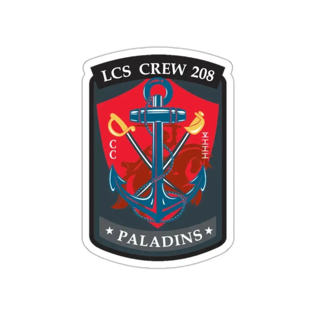 LCS CREW 208 (U.S. Navy) STICKER Vinyl Kiss-Cut Decal 2 Inch White - The Sticker Space