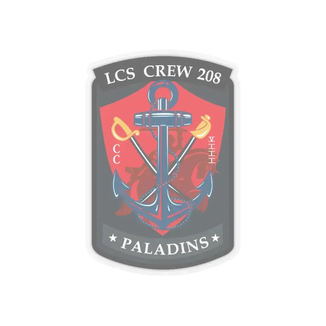 LCS CREW 208 (U.S. Navy) STICKER Vinyl Kiss-Cut Decal 3 Inch Transparent - The Sticker Space