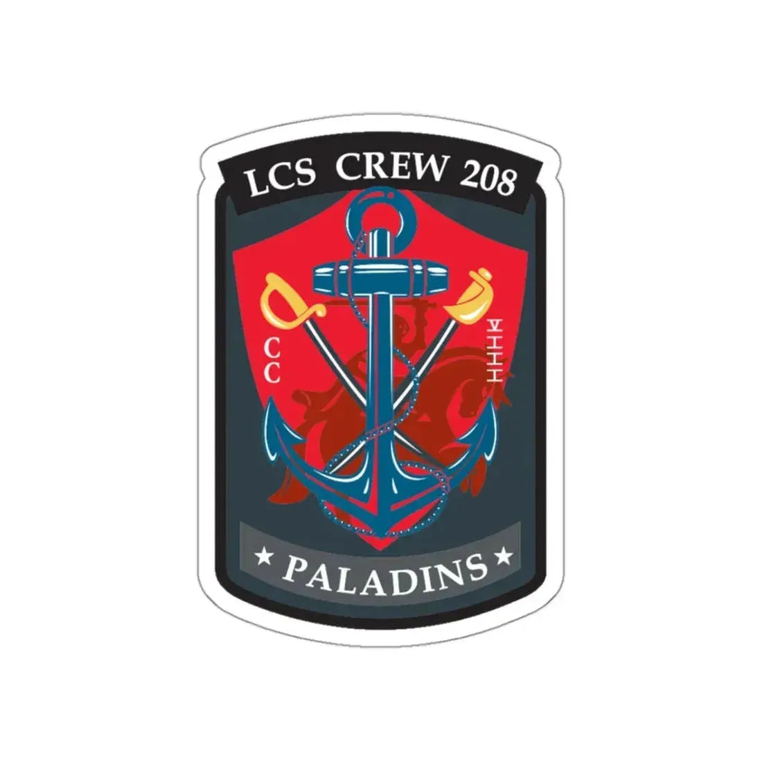 LCS CREW 208 (U.S. Navy) STICKER Vinyl Kiss-Cut Decal 3 Inch White - The Sticker Space