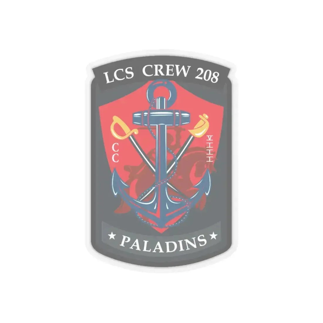 LCS CREW 208 (U.S. Navy) STICKER Vinyl Kiss-Cut Decal 4 Inch Transparent - The Sticker Space