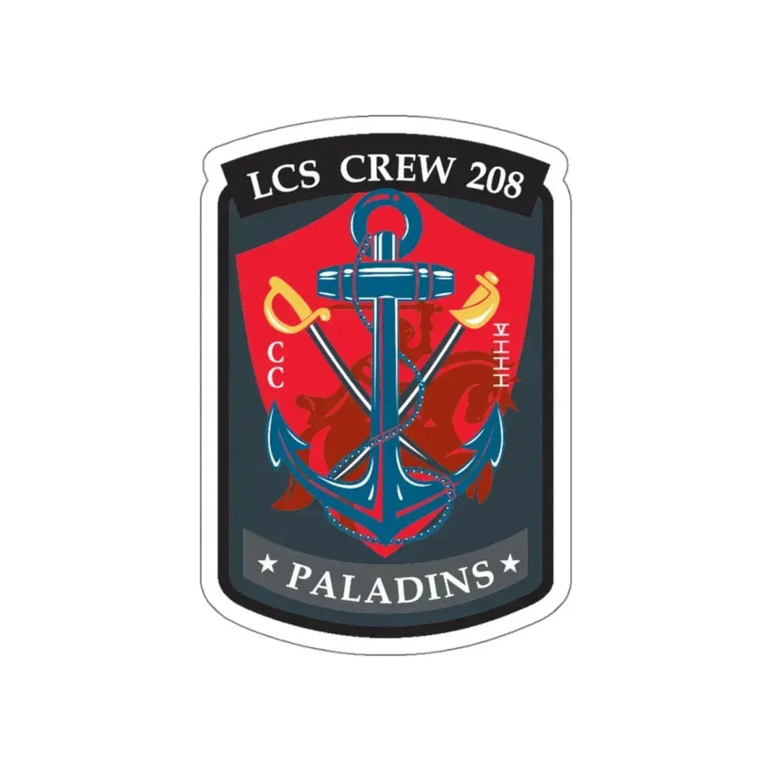 LCS CREW 208 (U.S. Navy) STICKER Vinyl Kiss-Cut Decal 4 Inch White - The Sticker Space