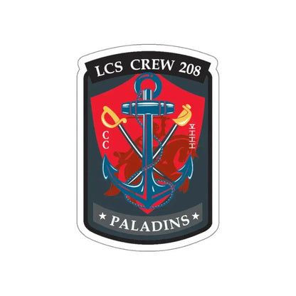LCS CREW 208 (U.S. Navy) STICKER Vinyl Kiss-Cut Decal 4 Inch White - The Sticker Space