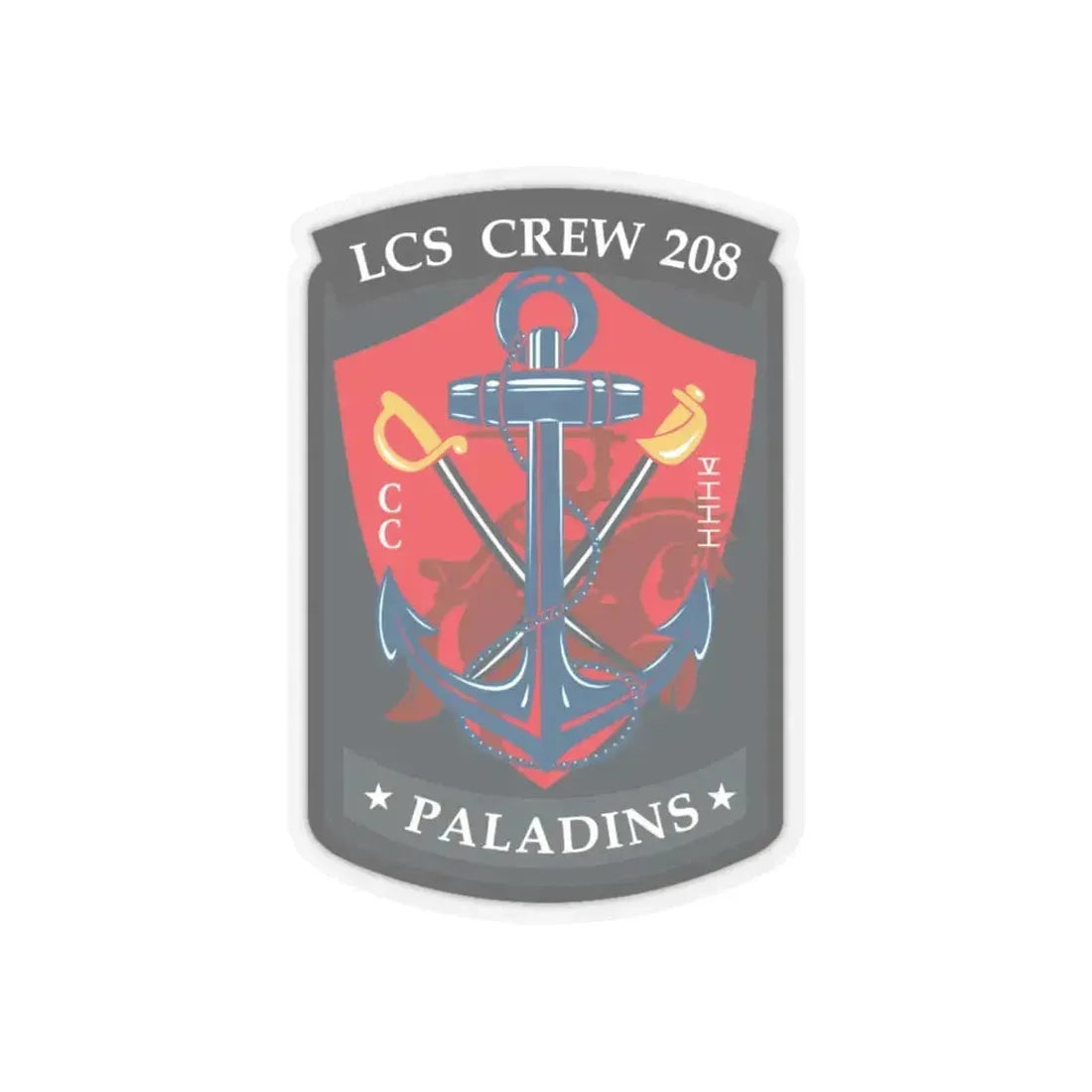 LCS CREW 208 (U.S. Navy) STICKER Vinyl Kiss-Cut Decal 6 Inch Transparent - The Sticker Space