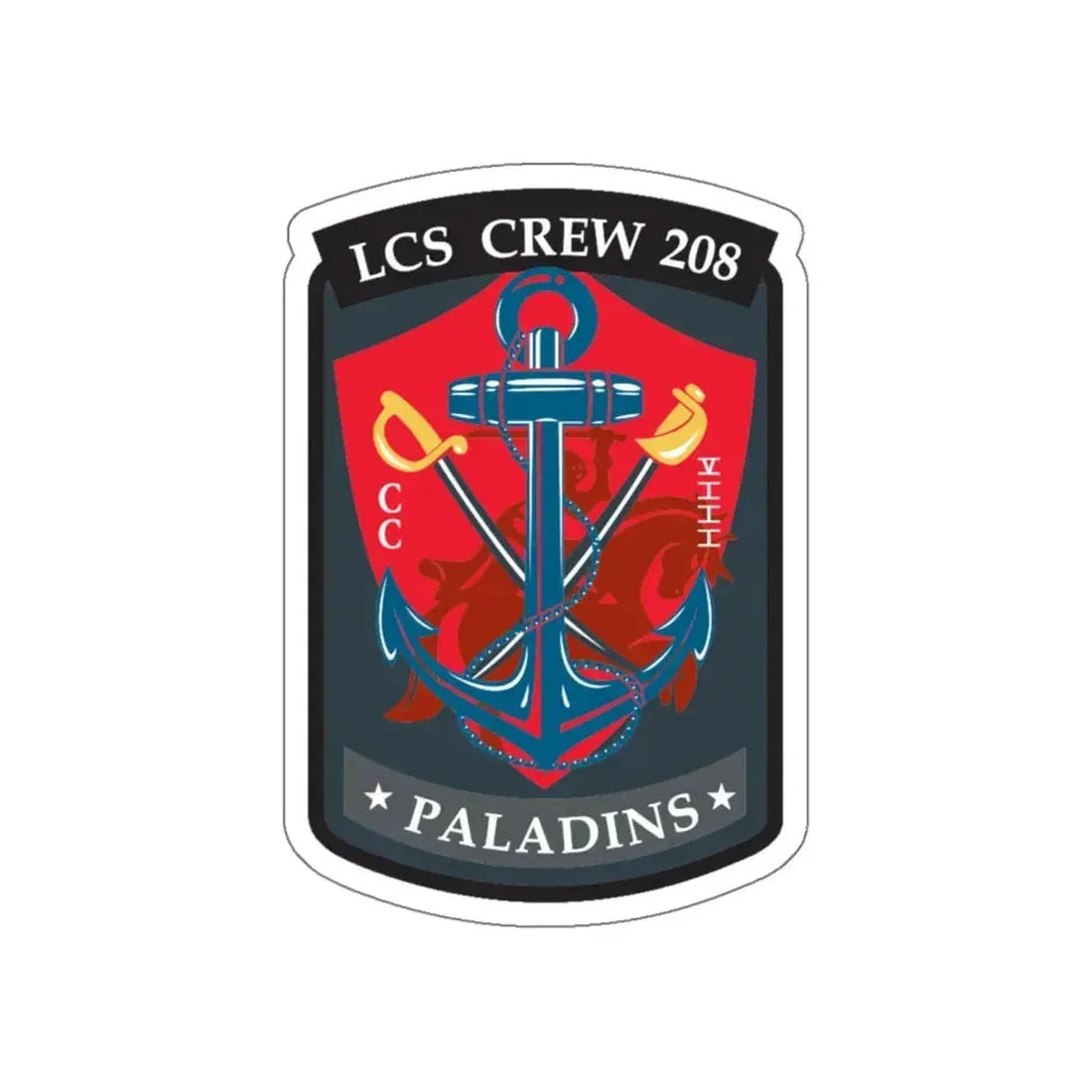 LCS CREW 208 (U.S. Navy) STICKER Vinyl Kiss-Cut Decal 6 Inch White - The Sticker Space