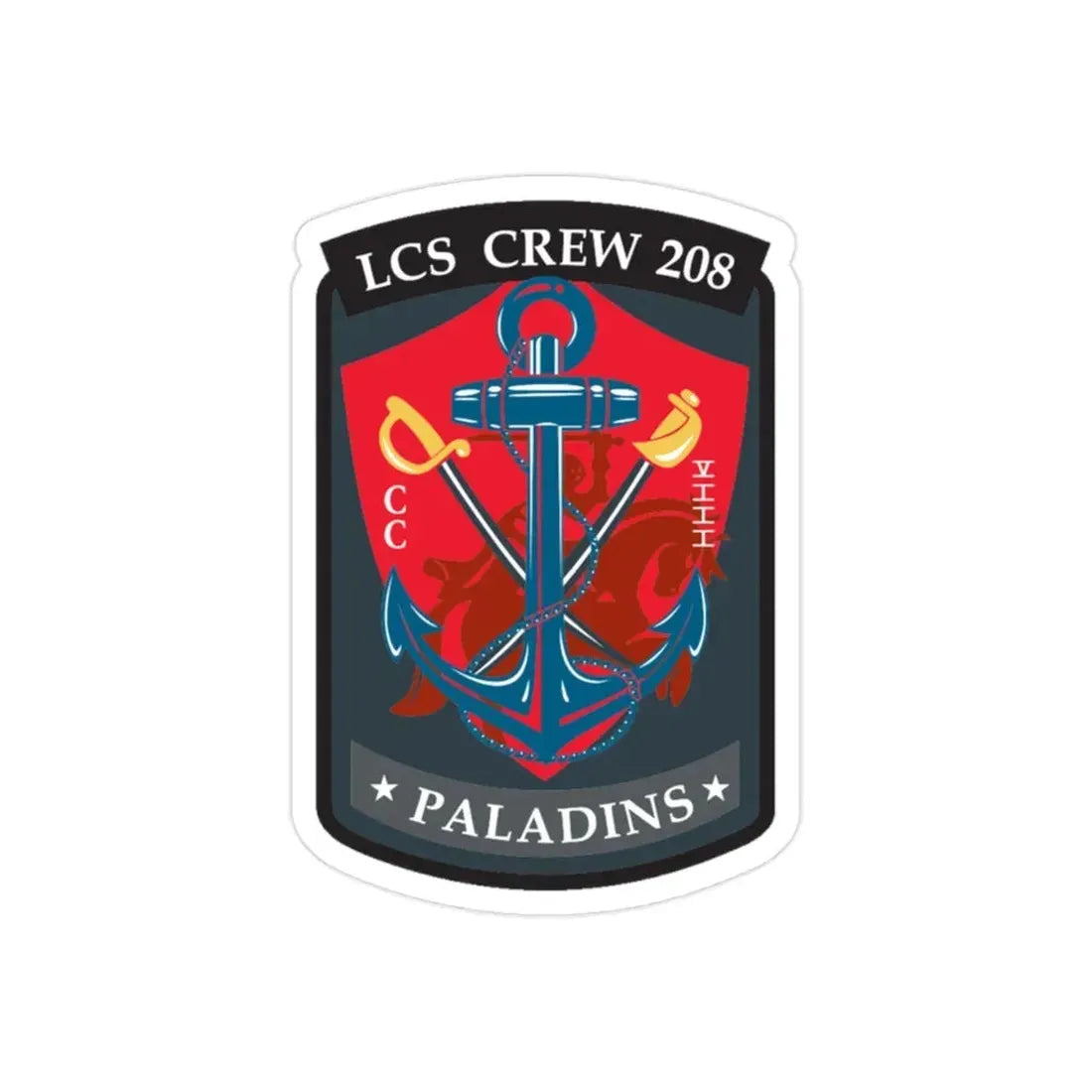 LCS CREW 208 (U.S. Navy) Transparent STICKER Die-Cut Vinyl Decal 2 Inch Transparent - The Sticker Space
