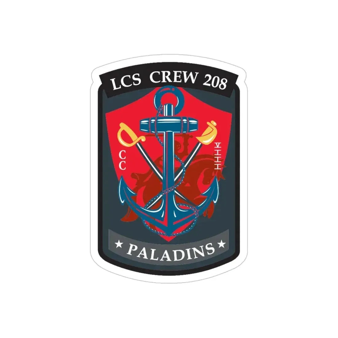 LCS CREW 208 (U.S. Navy) Transparent STICKER Die-Cut Vinyl Decal 4 Inch Transparent - The Sticker Space
