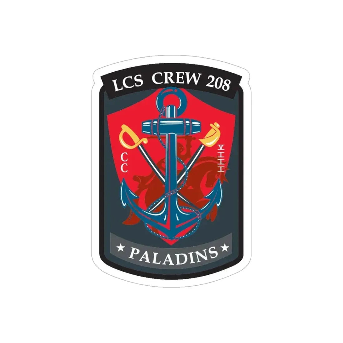 LCS CREW 208 (U.S. Navy) Transparent STICKER Die-Cut Vinyl Decal 6 Inch Transparent - The Sticker Space
